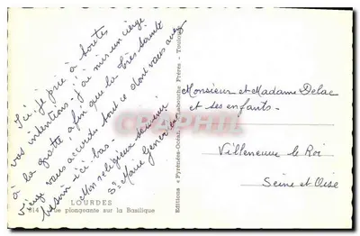 Lourdes — Bazylika Najświętszej Maryi Panny z Lourdes — Wydawnictwo Océan Pyrénées Frères — Rewers