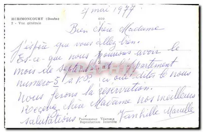 Hérimoncourt (Doubs) — Ogólny widok — Prawdziwa fotografia — Rewers