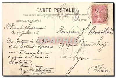 Dauphiné — Grande-Chartreuse. Algemene uitzicht van het klooster — Papeterie des Alpes Eug. Robert, Grenoule — Achterkant