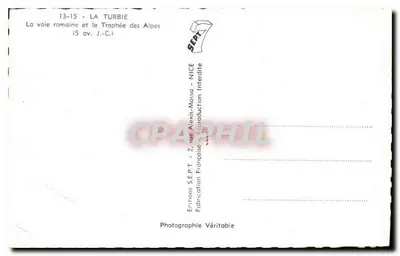 La Turbie — De Romeinse weg en het Trofee van de Alpen (5 v.Chr.) — S.E.P.T. - Nizza — Achterkant