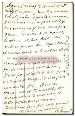 Dornes (Nièvre) — O Castelo — Editor La Cigogne, pl. da Prefeitura, Vichy — Verso