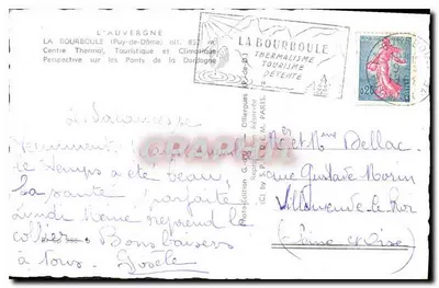 Widok z La Bourboule — otaczające góry — wydawca G. Gro — Rewers