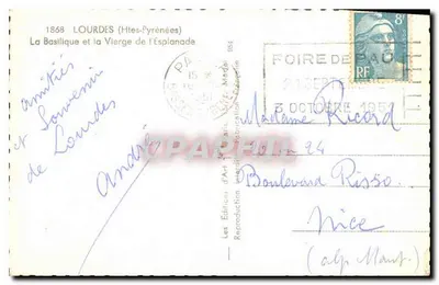 Lourdes (Htes-Pyrénées) — Bazylika i Matka Boża z Esplanade — Éditions d'Art — Rewers