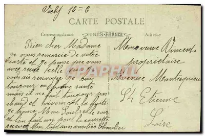 Vichy (Allier) — Fonte dos Célestins — S.F. n°177 — Verso