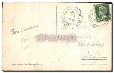 Aiguille du Dru i linia kolejowa Montenvers — Chamonix — Jullien frères, Genewa, nr 8833 — Rewers