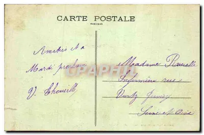 Bilhete postal antigo Os lindos castelos da Dordogne Castelo de Biron — Verso