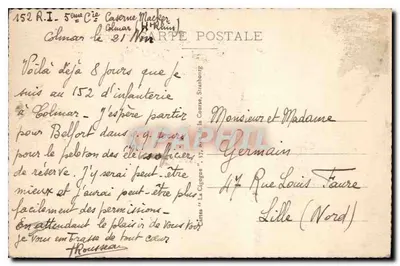 Colmar - Dom Pfister — wydawca 'W. Coiffeur' nr 12 — Rewers