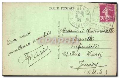 Quiberon (Morbihan) — La Roche percée, w Port Slang — J. Nozais, wyd., Nantes, nr 56 — Rewers