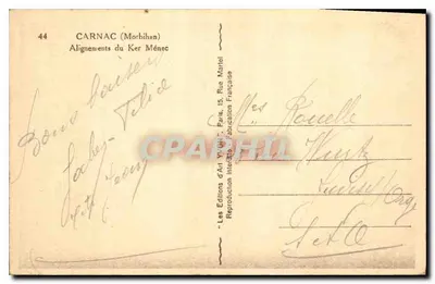 Wyrównania Ker Ménec — Carnac (Morbihan) — Wydawnictwo Art Martel — Rewers