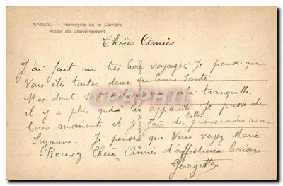 Nancy — Emiciclo della Carrière — Palazzo del Governo — Verso