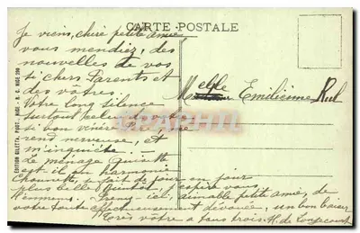 Nice - Avenue de Verdun — animowany widok z palmami i budynkami — Wydawnictwo Giletta, nr 53 — Rewers