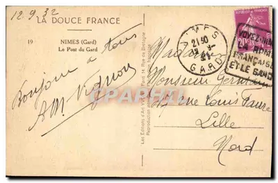 Most Gard w Nîmes (Gard) — Les Éditions d'Art YV (Paryż) — Rewers