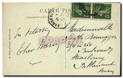 Bordeaux — La Mairie — A.H. 99 Bordeaux — Verso