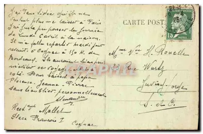 Cognac — Muzeum w nowym Parku — Wydawca A. L. Léon — Rewers