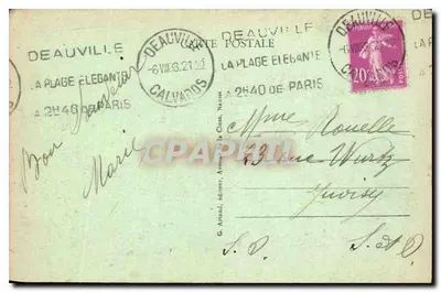 Deauville, "A Praia Florida" - O Hotel Normandy — Calou, por G. Aran — Verso