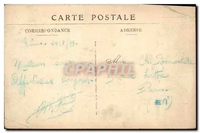 Reims — De kathedraal na de bombardement en brand van 19 september 1914 — Matol, uitgever Reims — Achterkant