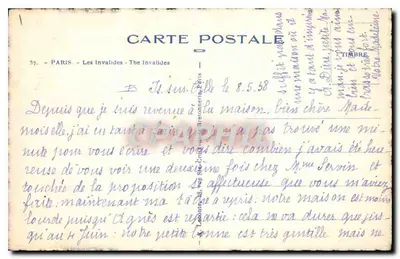 Paris - Les Invalides — n°37 — Verso