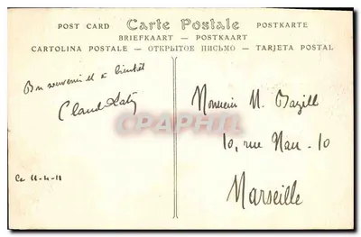 Panorama van PARIS. — Het Louvre, het Tuilerieën en de Champs-Élysées — ND Fot. — Achterkant