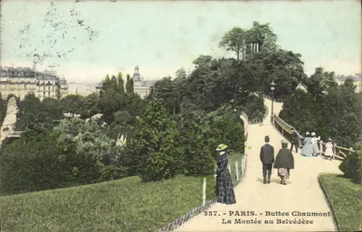Paris - Buttes Chaumont - A Subida ao Belvedere — editor não identificado, número de série 337