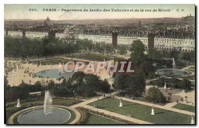 PARIS — Panorama do Jardim das Tuileries e da rue de Rivoli — C.M. n°690