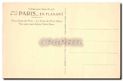 Notre-Dame de Paris — Le Parvis de Notre-Dame — Wydawnictwo Art YVON, seria 7 nr 137 — Rewers