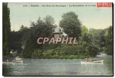 Paris - No Bois de Boulogne - O Belvedere e o Lago