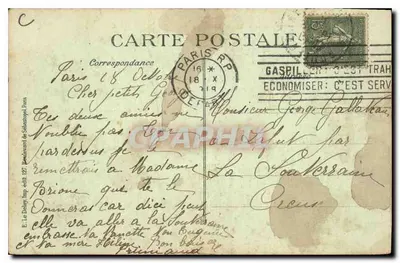 Paryż – Rue de Rivoli przy Louvre — Stara pocztówka n°4292, wydane przez E. Le Daley — Rewers