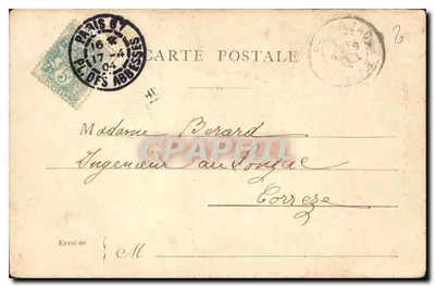 Bilhete postal antigo Paris Alexandre Dumas — Verso