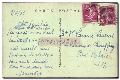 Paris — Place des Pyramides — Statue de Jeanne d'Arc — A. L. — Rewers