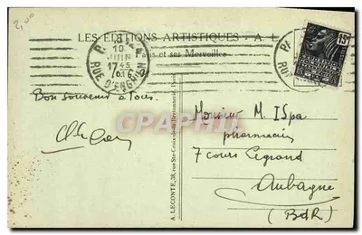 Paris - A Coluna de Julho — editor A.L. n°69 — Verso