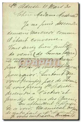 Paryż — Rue Royale — Royal Street — A. L. — Rewers