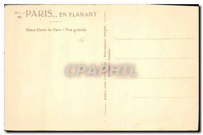 Notre-Dame w Paryżu — Ogólny widok — Wydawnictwo Art YVON, seria 3 nr 78 — Rewers