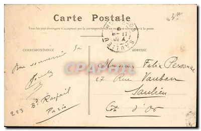 Paris — A Seine na Torre Saint-Jacques — S.A.P. — Verso