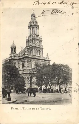 Paris. A Igreja da Trindade — E.P. Ed. Paris, n° de série não visível