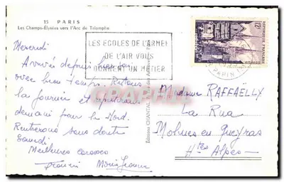 Les Champs-Élysées w kierunku Arc de Triomphe — Wydawnictwo Chantal — Rewers