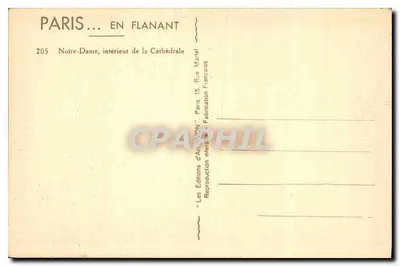 Notre-Dame van Parijs — binnenkant — Éditions d'Art YON, n°205 — Achterkant