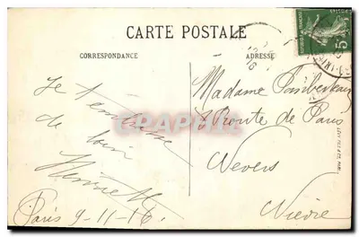 Paryż — Panorama ku Placowi Concordii i Seinie — Colard, nr 710 — Rewers