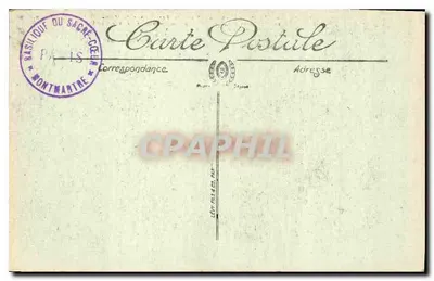 Paryż — Widok na Bazylikę Sacré-Cœur w Montmartre — Wydawca Lévy Fils & Cie, Paryż — Rewers