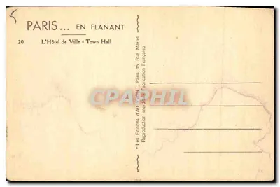 Paris — Das Rathaus — Éditions d'Art Yvon — Rückseite