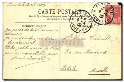 Paryż — Widok na Allee Bois de Boulogne — LL. n°297 — Rewers