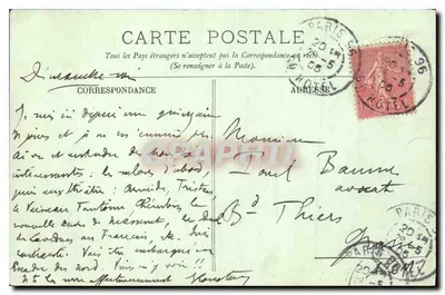 PARIS — O Monumento de Gambetta e o Louvre — LL. n°47 — Verso