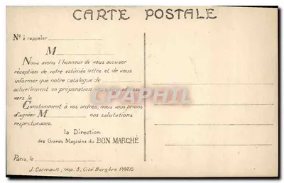 Paris — Le Palais du Luxembourg et les Jardins — Éditeur non identifié, n° 51 — Verso
