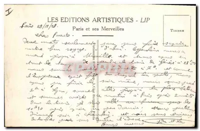 Parijs - Panorama over de Senna richting de Kathedraal van Notre-Dame en de Cité - LIP — Achterkant