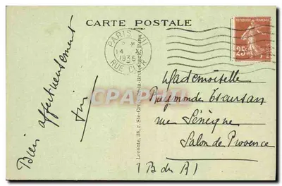 Paris — O Arco do Triunfo — A. L. n°202 — Verso