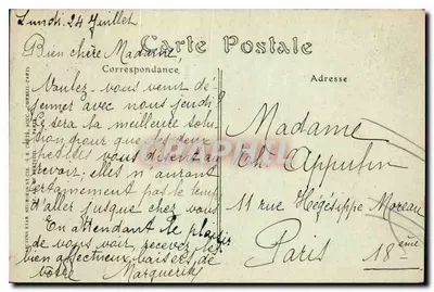 Paris — O Ponte d'Arcole e o Hôtel de Ville — Editor JND, n° 305 — Verso