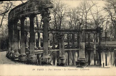 Paryż — Park Monceau — La Naumachie — Kolumnada — L’Abellé