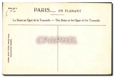 Notre-Dame w Paryżu — Seina na Quai de la Tournelle — Wydawnictwo Art YVON, Neuilly-Paris, seria nr 2, nr 40 — Rewers
