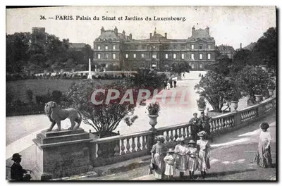 Paris. Palais du Sénat et Jardins du Luxembourg — CPA n°36