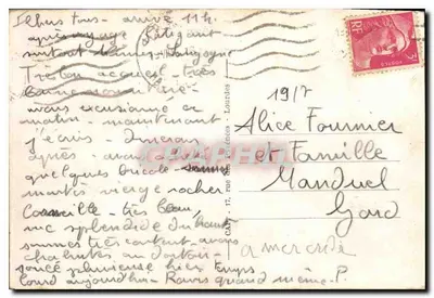 Le Puy — Widok ogólny — Skaliste wzniesienia Corneille i Aiguilhe — Rewers