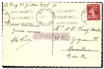 Le Puy — Vista tirada através dos Pinheiros — LL 64 — Verso